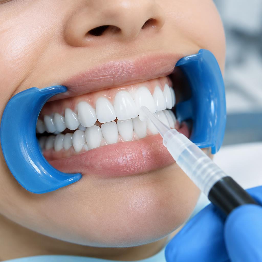 Teeth Whitening — A professional in-clinic whitening session lifting years of stains safely.